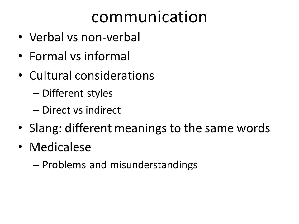 Communication verbal vs non verbal